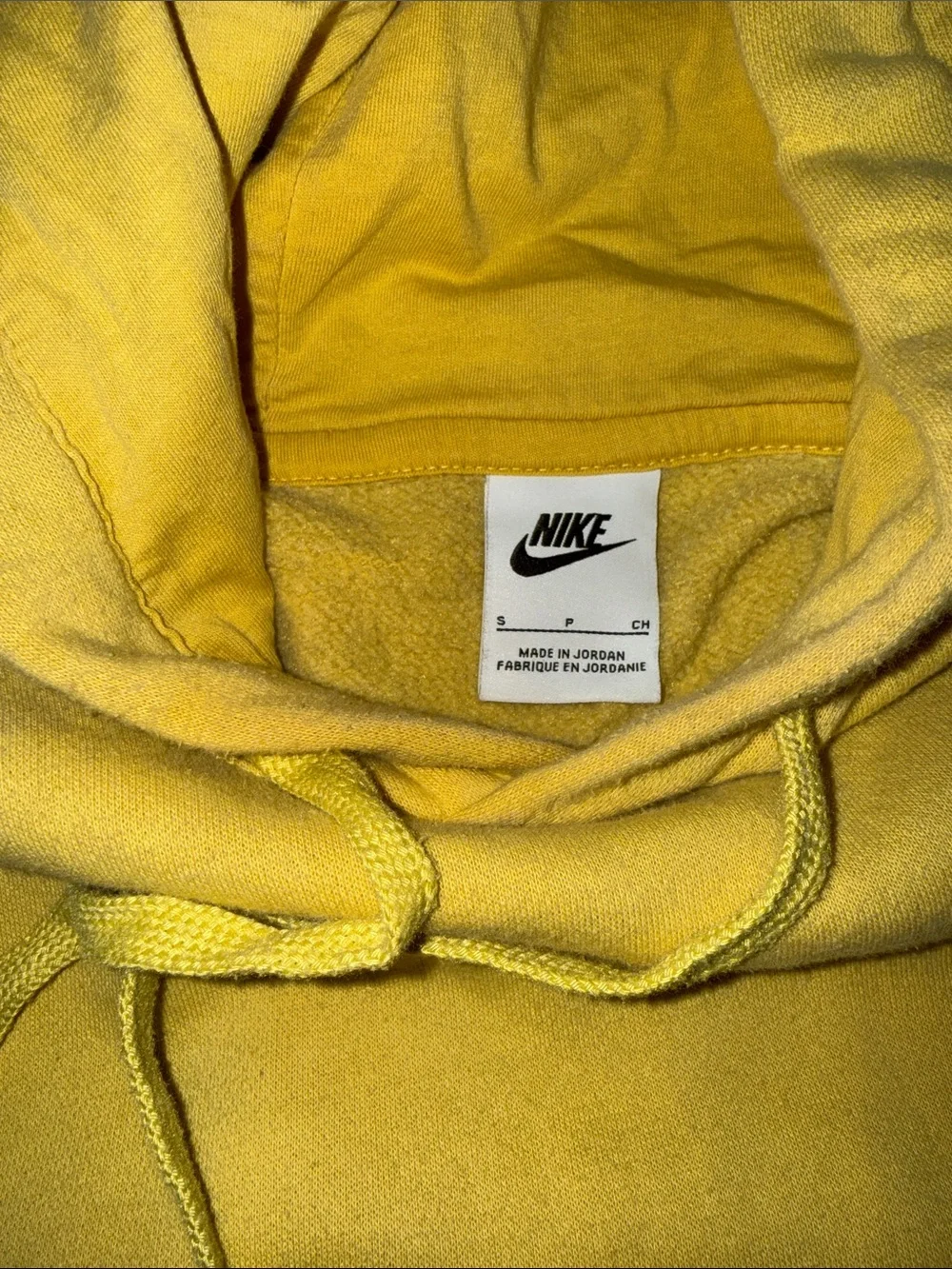 Nike Yellow Pullover Hoodie with Drawstring
